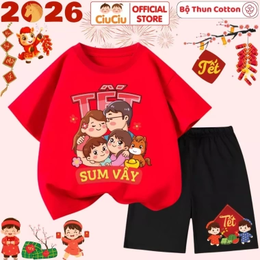 Đồ Bộ Tết CIUCIU KID Quần Áo Thun Cộc Tay Cho Bé Trai & Bé Gái - Giá 179.000₫ 10 Đồ Bộ Tết CIUCIU KID Quần Áo Thun Cộc Tay Cho Bé Trai & Bé Gái - Giá 179.000₫ 10