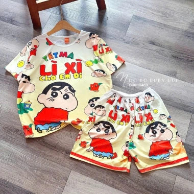 Đồ bộ thun Tết 7-75kg – Thân mềm mịn mát, không nhăn, không xù lông, không bay màu, chỉ 35.550₫ 3