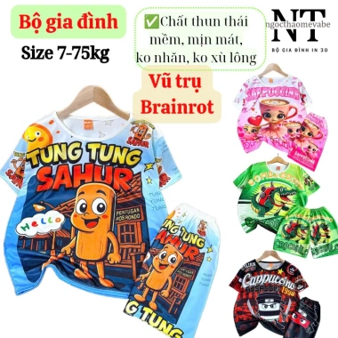 Đồ Bộ Thun TUNG TUNG SAHUR Mềm Mịn Mát 7-75kg Giá Cực Sốc Chỉ 34798đ Vũ Trụ Brainrot 2 Đồ Bộ Thun TUNG TUNG SAHUR Mềm Mịn Mát 7-75kg Giá Cực Sốc Chỉ 34798đ Vũ Trụ Brainrot 2