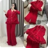 Đồ bộ tiểu thư ren xoắn nút đá sang trọng – Pyjama nữ vải lụa mềm mịn Freesize 9