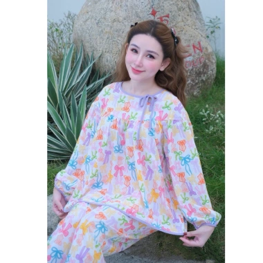 Đồ bộ tole lạnh nữ cổ tròn dài tay - quần dài, mặc nhà thời trang, giảm còn 249.000₫