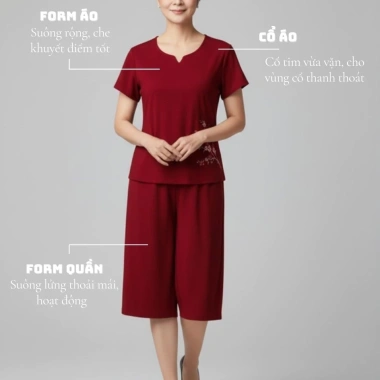 Đồ bộ trung niên nữ siêu mát Minh Anh vải đũi sợi lanh MAB01 - Giá chỉ 89.000đ 3