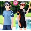Đồ bơi 2 mảnh bé trai 10-42kg dưới 1m5 - Áo tay ngắn viền, quần 2 lớp, giá 219.000 VND