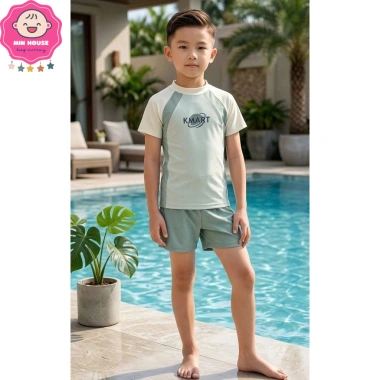 Đồ bơi 2 mảnh bé trai 10-46kg dưới 1m55 - Áo tay ngắn, quần 2 lớp, đi biển, bơi - 219.000₫ 5