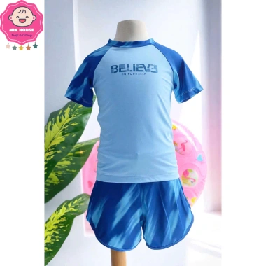 Đồ bơi 2 mảnh bé trai 10-46kg dưới 1m55 - Áo tay ngắn, quần 2 lớp, đi biển, bơi - 219.000₫ 6