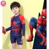 Đồ bơi 2 mảnh bé trai 17-30kg áo tay dài xanh họa tiết Người Nhện, thích hợp đi biển, bơi - 189.000₫