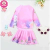 Đồ bơi 2 mảnh tay dài, chân váy ngựa Pony cho bé gái 10-25kg, đi biển, đi bơi 3