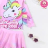Đồ bơi 2 mảnh tay dài, chân váy ngựa Pony cho bé gái 10-25kg, đi biển, đi bơi 6
