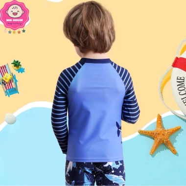 Đồ bơi 2 mảnh tay dài hoạ tiết cá mập cho bé trai 10-30kg - Giá ưu đãi 199.000đ 3