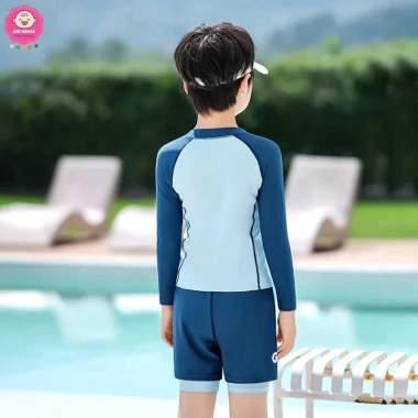 Đồ bơi 2 mảnh tay dài, quần 2 lớp cho bé trai, phù hợp đi biển, bơi - Giá 189.000₫ 7