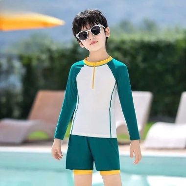 Đồ bơi 2 mảnh tay dài, quần 2 lớp cho bé trai, phù hợp đi biển, bơi - Giá 189.000₫ 10