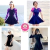 Đồ bơi bikini 1 mảnh liền thân kiểu váy, tay ngắn hoặc dài, khóa kéo trước nữ (39-62kg) - 169k