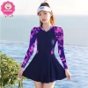 Đồ bơi bikini 1 mảnh liền thân kiểu váy, tay ngắn hoặc dài, khóa kéo trước nữ (39-62kg) - 169k 2