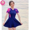Đồ bơi bikini 1 mảnh liền thân kiểu váy, tay ngắn hoặc dài, khóa kéo trước nữ (39-62kg) - 169k 7