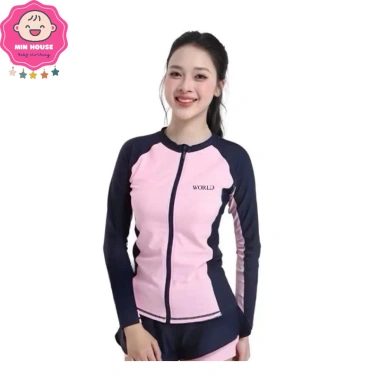 đồ bơi bikini 2 mảnh áo dài khoá kéo, quần 2 lớp nữ, giảm còn 219.000₫