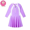 Đồ bơi bikini liền thân tay dài kiểu váy viền cho bé gái 10-45kg - Giá ưu đãi 147k 8