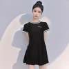 Đồ bơi hai mảnh Hàn Quốc, váy ngắn eo cao, màu khối, kiểm soát bụng - Giảm 20% 6