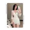 Đồ bơi Hàn Quốc 2.024 áo liền thân dài tay ren ôm sát sexy, có gọng cho nữ sinh viên 7