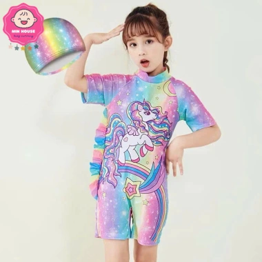 Đồ bơi liền thân bé gái 14-32kg - Bikini ngựa Pony tay ngắn và dài, chỉ 179k 3