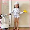 Đồ Bơi Liền Thân Bé Gái Tay Dài Hoa Tím Co Giãn 4 Chiều Không Bí Da, Nhân Bông, Giá Ưu Đãi 179k 2