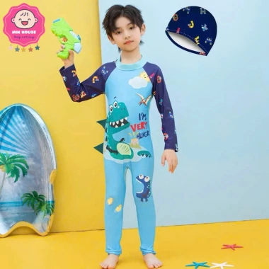 Đồ bơi liền thân bé trai 14-30kg, tay ngắn dài, họa tiết sinh động, giá 179k 6