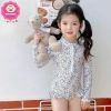 Đồ bơi liền thân tay dài hoa lá cherry cho bé gái 10-38kg - Siêu nhẹ, thích hợp đi biển, đi bơi - Giá 129.000₫ 4