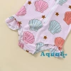 Đồ Bơi Liền Thân Tay Dài + Mũ Vỏ Sò Họa Tiết Hoa Xinh - Thời Trang Xuân Hè Giảm Giá 4