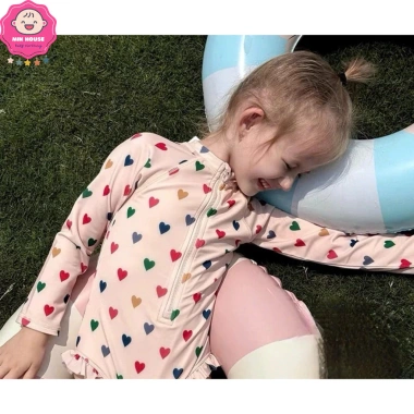 Đồ bơi liền thân tay dài nàng tiên cá hoa lá công chúa bé gái, giá chỉ 109k 7