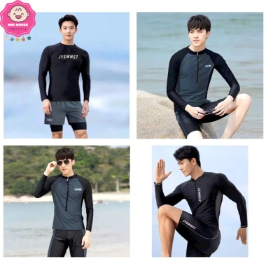 Đồ bơi nam 2 mảnh tay dài, quần đùi size 46-76kg dưới 1m75 - Giá 209.000, đi biển