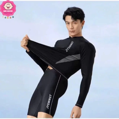 Đồ bơi nam 2 mảnh tay dài, quần đùi size 46-76kg dưới 1m75 - Giá 209.000, đi biển 4