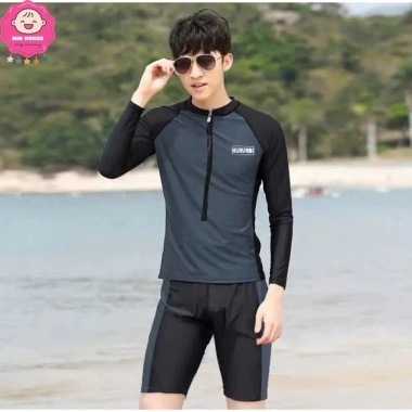 Đồ bơi nam 2 mảnh tay dài, quần đùi size 46-76kg dưới 1m75 - Giá 209.000, đi biển 6