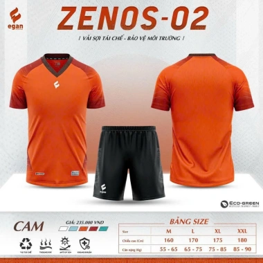 Đồ bóng đá không logo CP Egan Zenos 02 polyester nhẹ, thoáng mát, chỉ 216.000₫