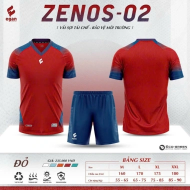 Đồ bóng đá không logo CP Egan Zenos 02 polyester nhẹ, thoáng mát, chỉ 216.000₫