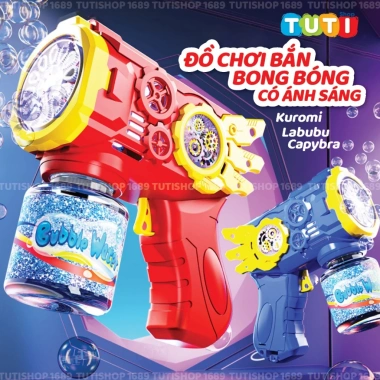 Đồ chơi bắn bong bóng xà phòng Kuromi Labubu Capybara có đèn nhạc, hình dễ thương cho bé mùa hè 69.000₫