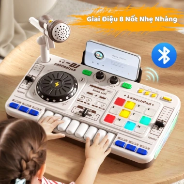 Đồ chơi bàn DJ piano điện tử 15 hiệu ứng, 37 phím, Bluetooth 5.0, mic hát – giảm tới 699k