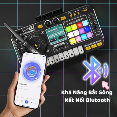 Đồ chơi bàn DJ piano điện tử 15 hiệu ứng, 37 phím, Bluetooth 5.0, mic hát – giảm tới 699k