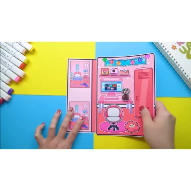 Đồ chơi bé gái Kuromi cô tiên xanh - Ngôi nhà Peach Color House Quiet Book, giá 75.000₫ 7