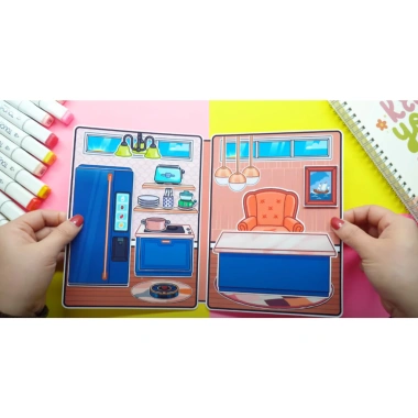 Đồ chơi bé Ngôi nhà búp bê giấy Toca Life Quiet Book - Mansion, giảm 140.000₫