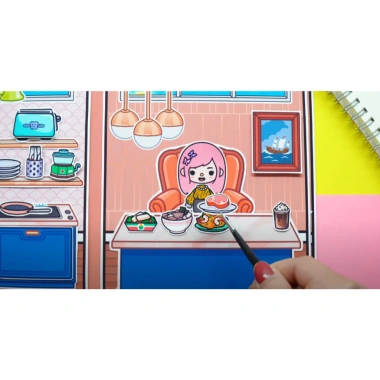 Đồ chơi bé Ngôi nhà búp bê giấy Toca Life Quiet Book - Mansion, giảm 140.000₫