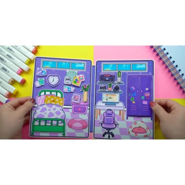 Đồ chơi bé Ngôi nhà búp bê giấy Toca Life World Quiet Book #28 Purple House – Giá chỉ 140.000đ 3 Đồ chơi bé Ngôi nhà búp bê giấy Toca Life World Quiet Book #28 Purple House – Giá chỉ 140.000đ 3