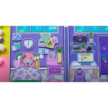 Đồ chơi bé Ngôi nhà búp bê giấy Toca Life World Quiet Book #28 Purple House – Giá chỉ 140.000đ