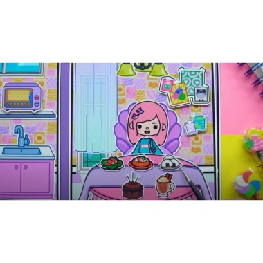 Đồ chơi bé Ngôi nhà búp bê giấy Toca Life World Quiet Book #28 Purple House – Giá chỉ 140.000đ