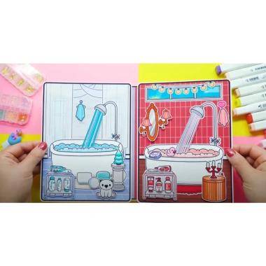 Đồ chơi bé Ngôi nhà búp bê giấy Toca Life World Quiet Book Ice vs Fire giảm giá 140k 3