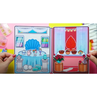 Đồ chơi bé Ngôi nhà búp bê giấy Toca Life World Quiet Book Ice vs Fire giảm giá 140k 5