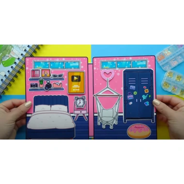 Đồ chơi bé Ngôi nhà búp bê giấy Toca Life World Quiet Book số 22 Black Pink Giá ưu đãi 140.000đ
