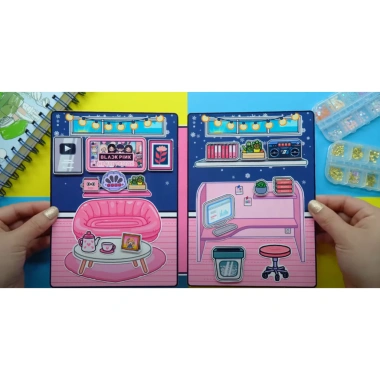 Đồ chơi bé Ngôi nhà búp bê giấy Toca Life World Quiet Book số 22 Black Pink Giá ưu đãi 140.000đ