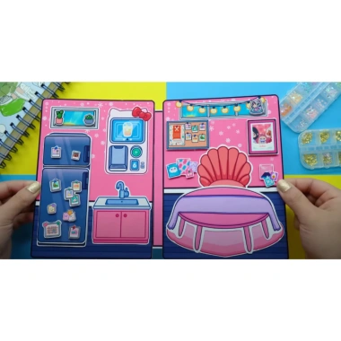 Đồ chơi bé Ngôi nhà búp bê giấy Toca Life World Quiet Book số 22 Black Pink Giá ưu đãi 140.000đ