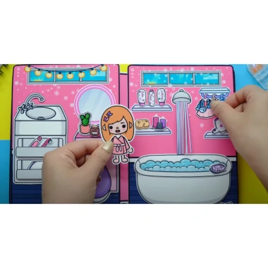 Đồ chơi bé Ngôi nhà búp bê giấy Toca Life World Quiet Book số 22 Black Pink Giá ưu đãi 140.000đ