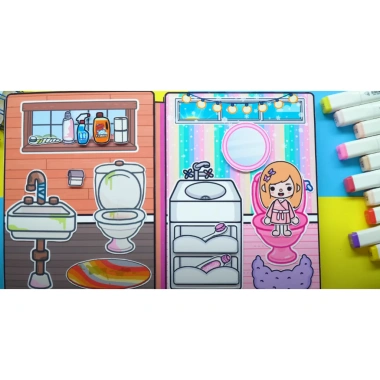 Đồ chơi bé Ngôi nhà búp bê giấy Toca Life World Quiet Book số 24 Rich and Poor giảm giá 140.000₫ 5