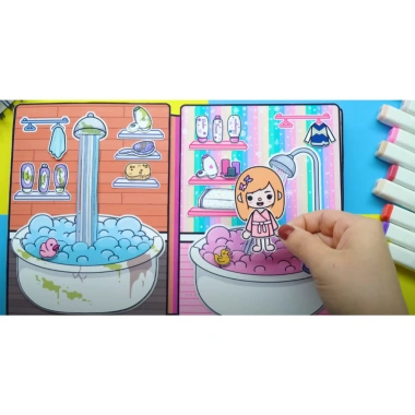 Đồ chơi bé Ngôi nhà búp bê giấy Toca Life World Quiet Book số 24 Rich and Poor giảm giá 140.000₫ 7